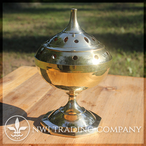 Large Polished Brass Censer Burner