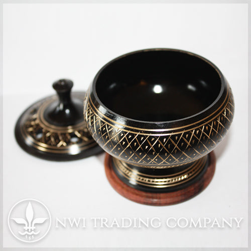 Ornate Brass Incense Pot